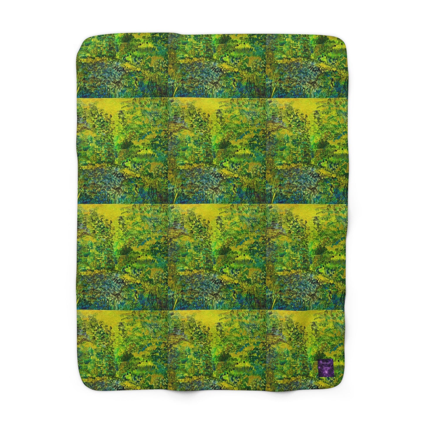 'Greens' by Julie Fejer Sherpa Fleece Blanket