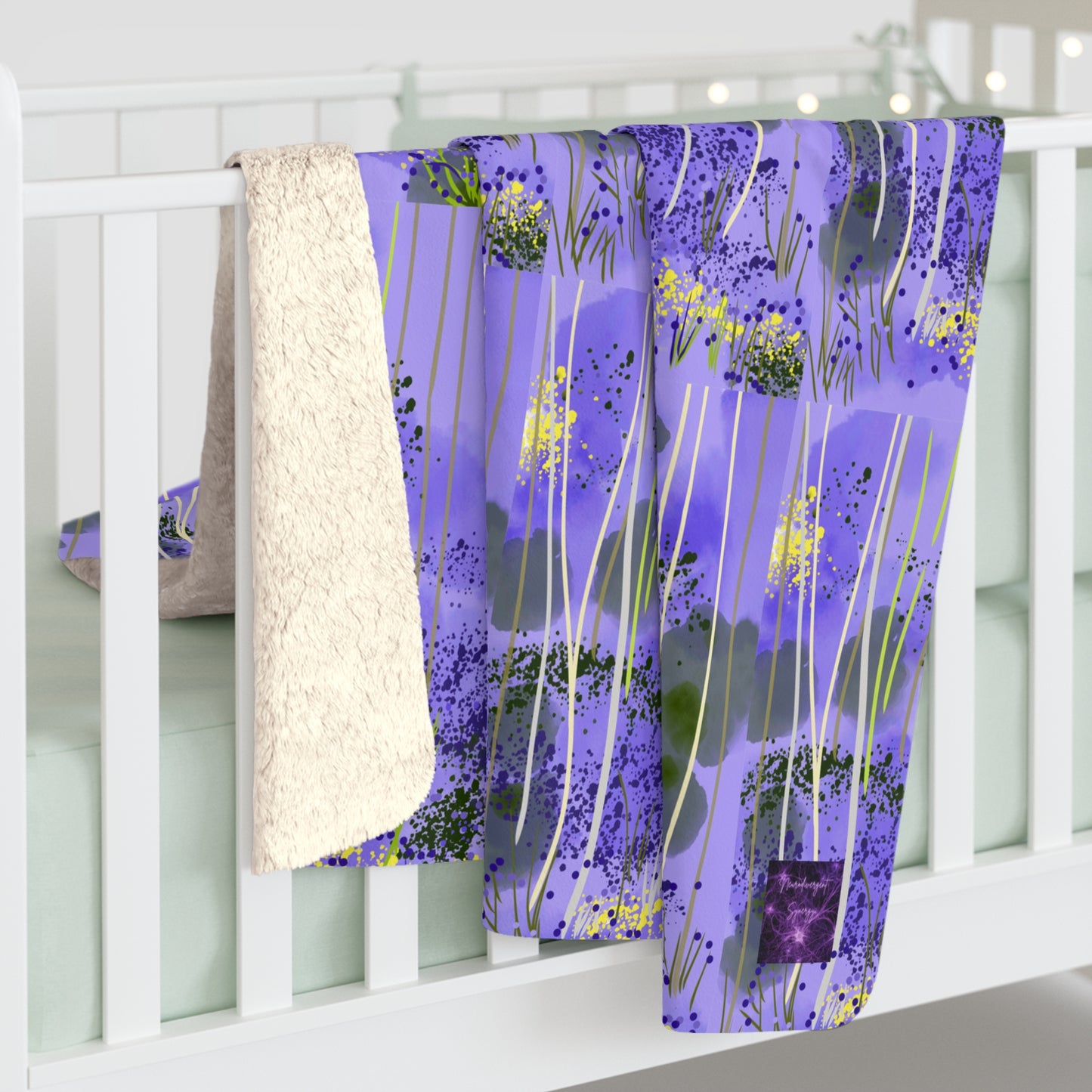 'Bluebell' by Julie Fejer Sherpa Fleece Blanket