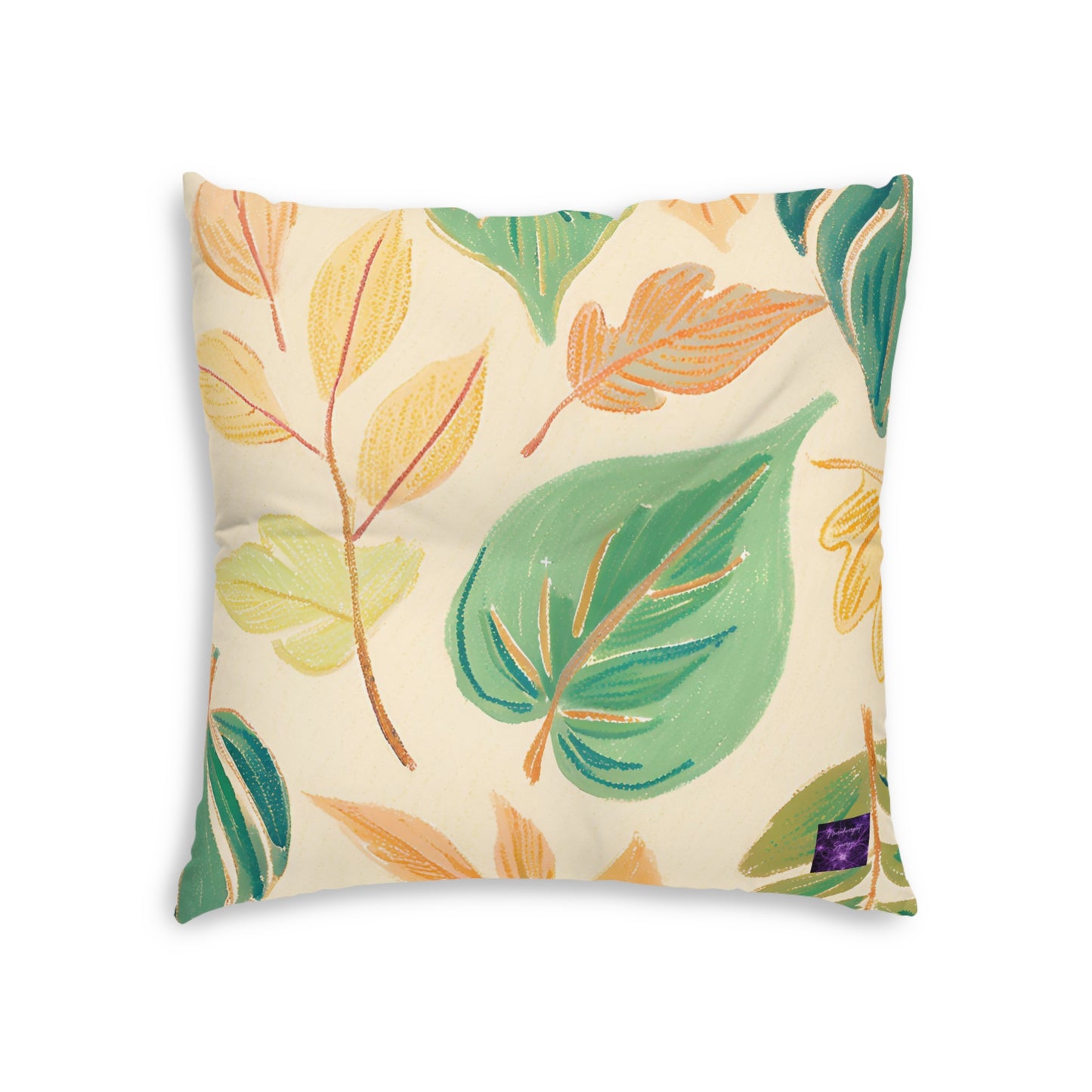 Calm Leaves Tufted Floor Pillow