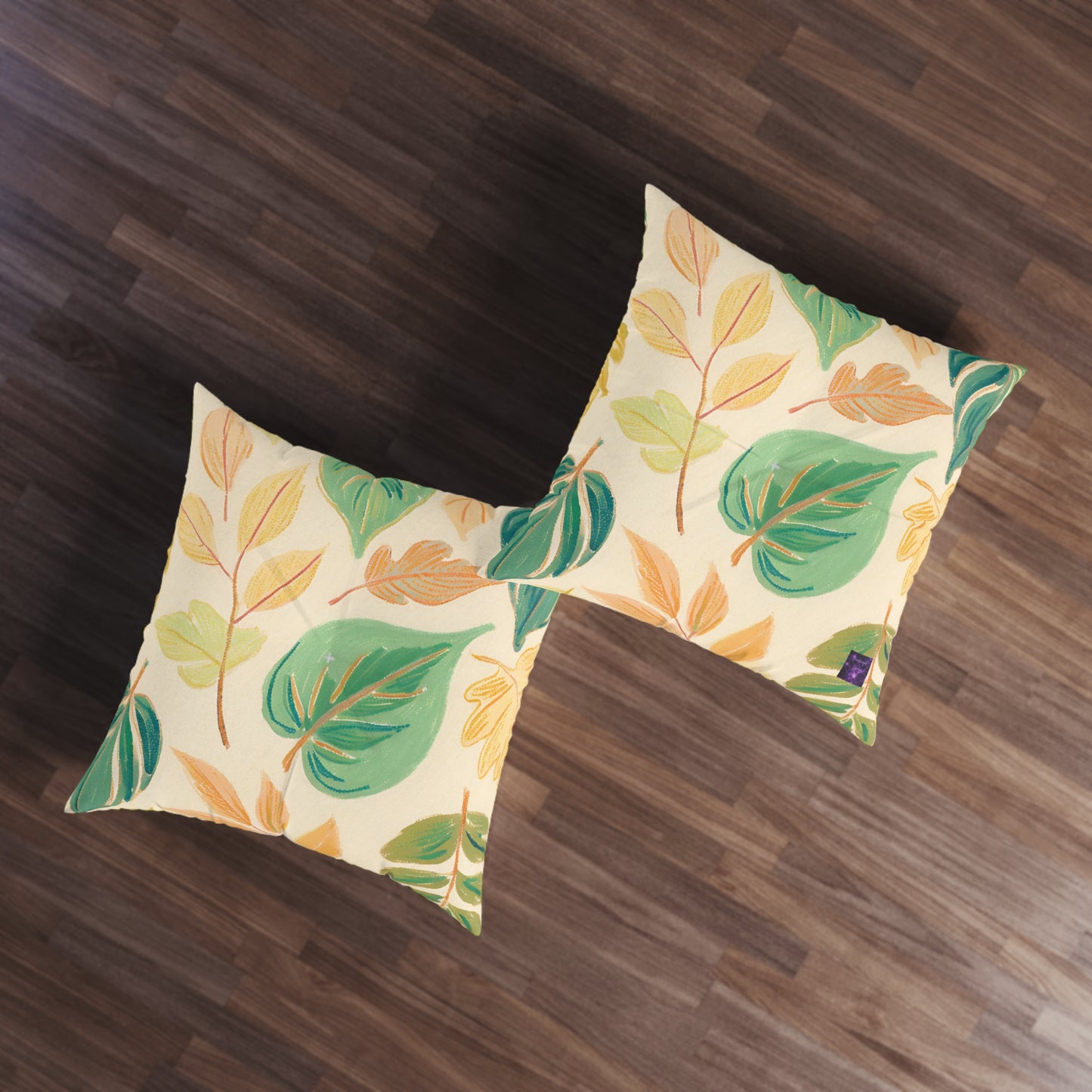 Calm Leaves Tufted Floor Pillow