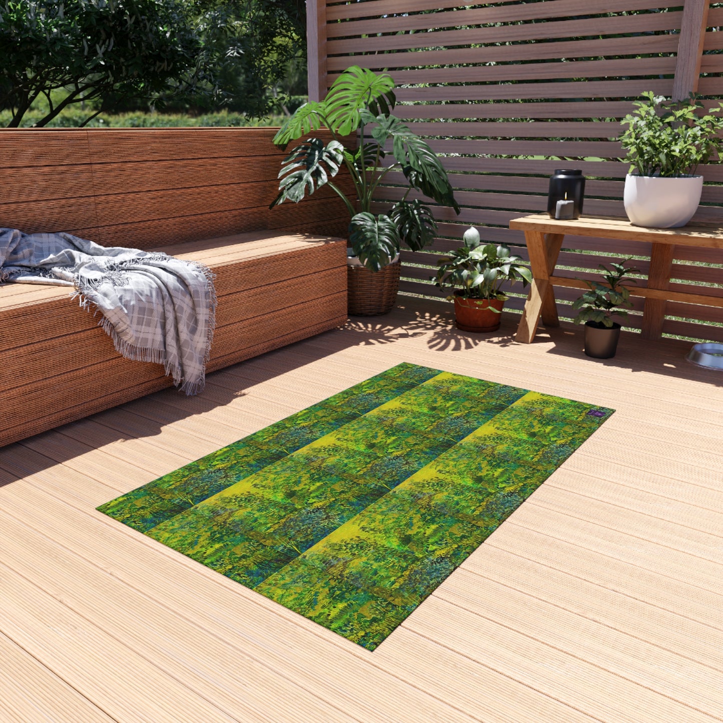 'Greens' by Julie Fejer Outdoor Rug