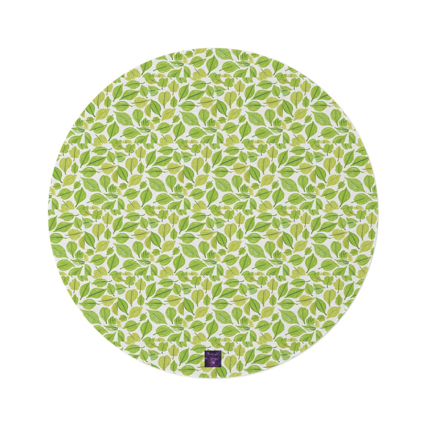 Green Leaves Round Rug