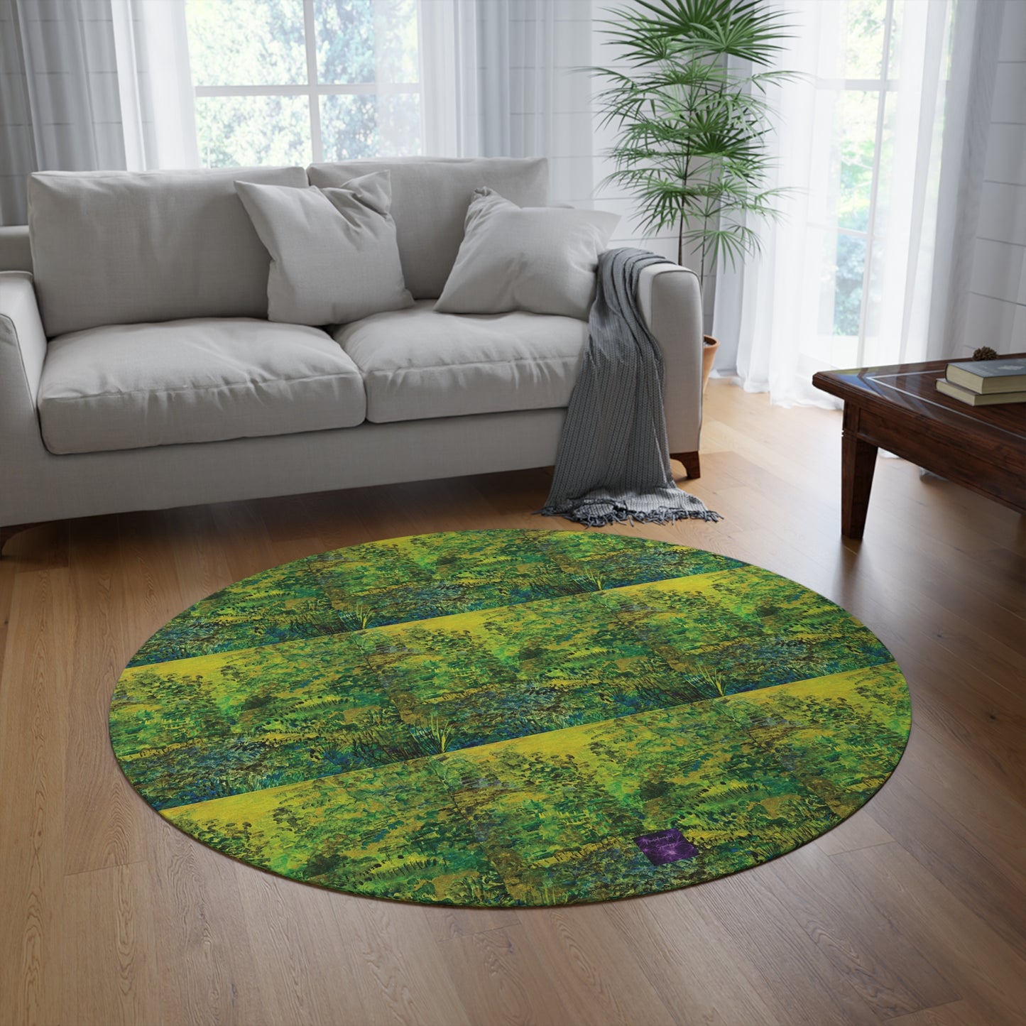 'Greens' by Julie Fejer Round Rug