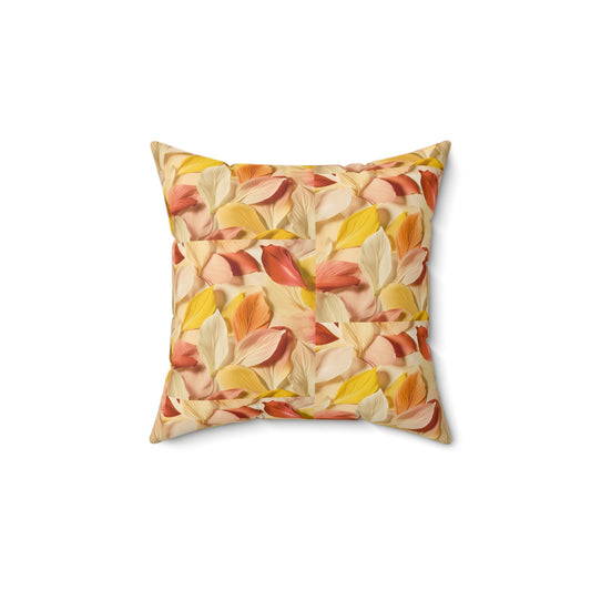 Textured Petals Faux Suede Square Pillow