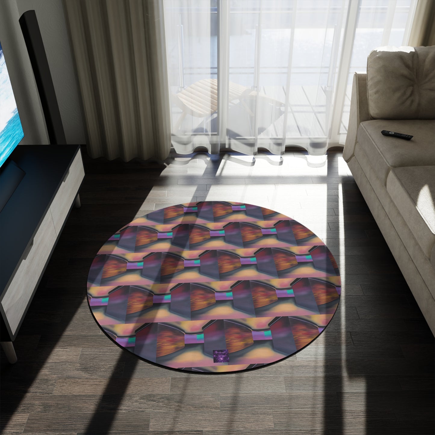 'Around The Corner' by Sarah Pooley Round Rug