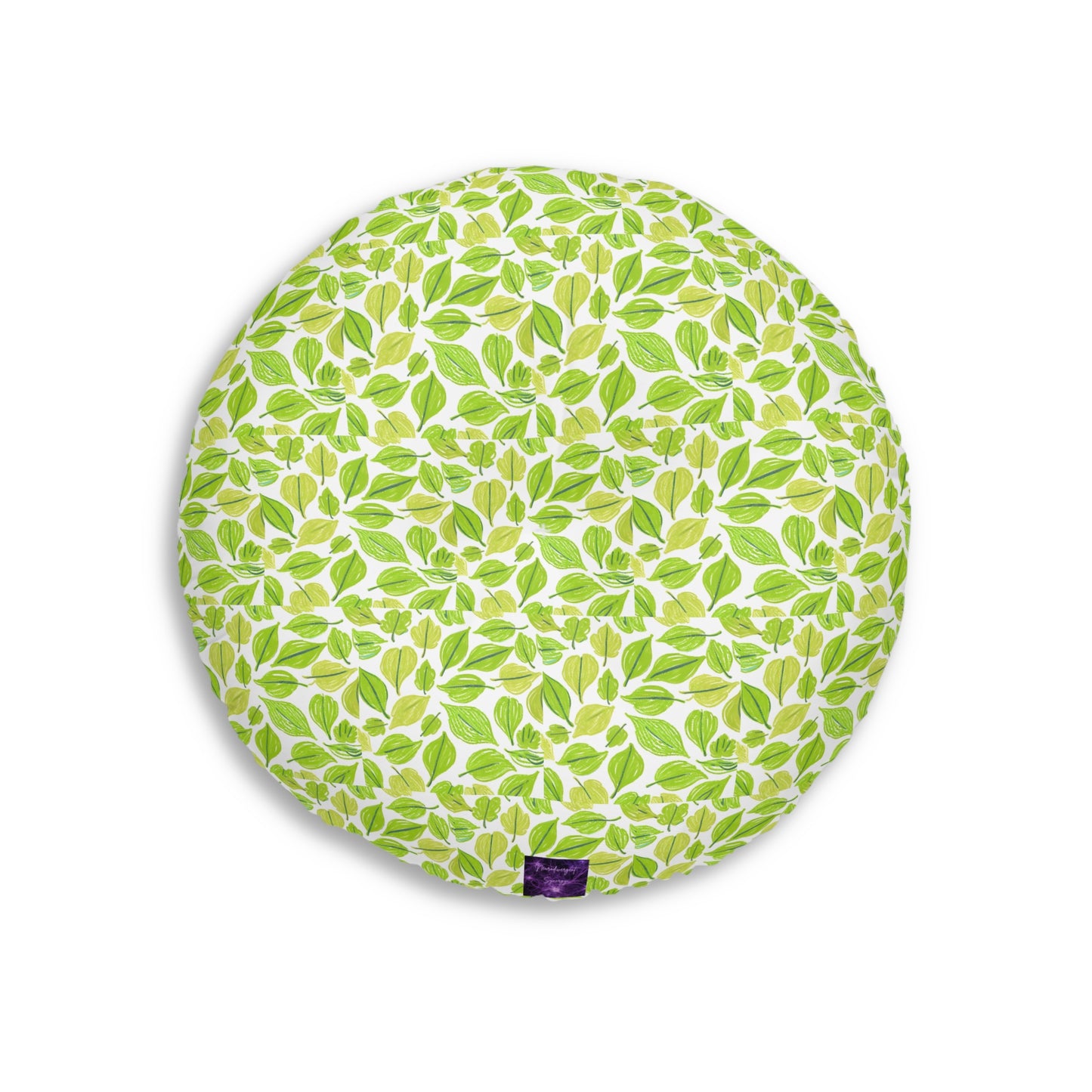 Green Leaves Tufted Floor Pillow