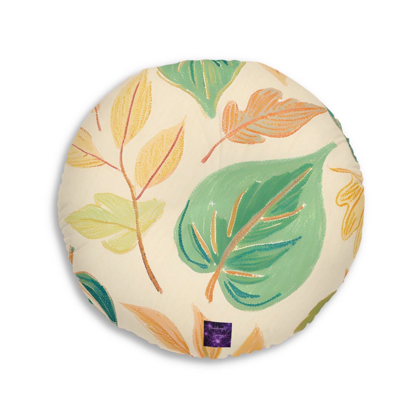 Calm Leaves Tufted Floor Pillow