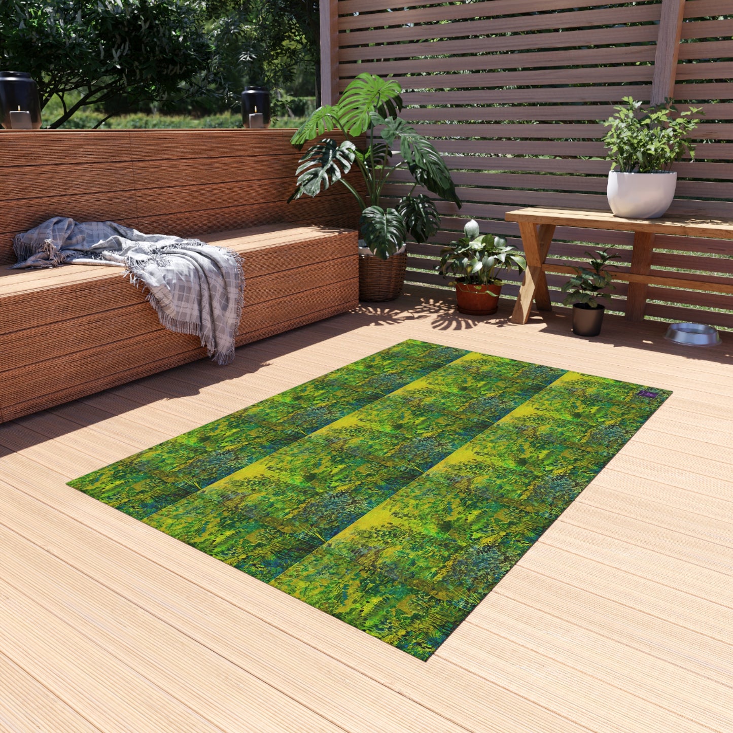 'Greens' by Julie Fejer Outdoor Rug