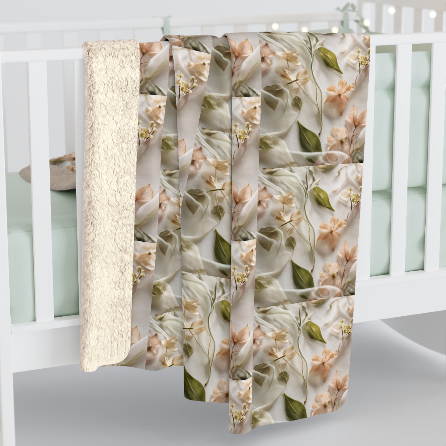 Botanical Elegance Sherpa Fleece Blanket