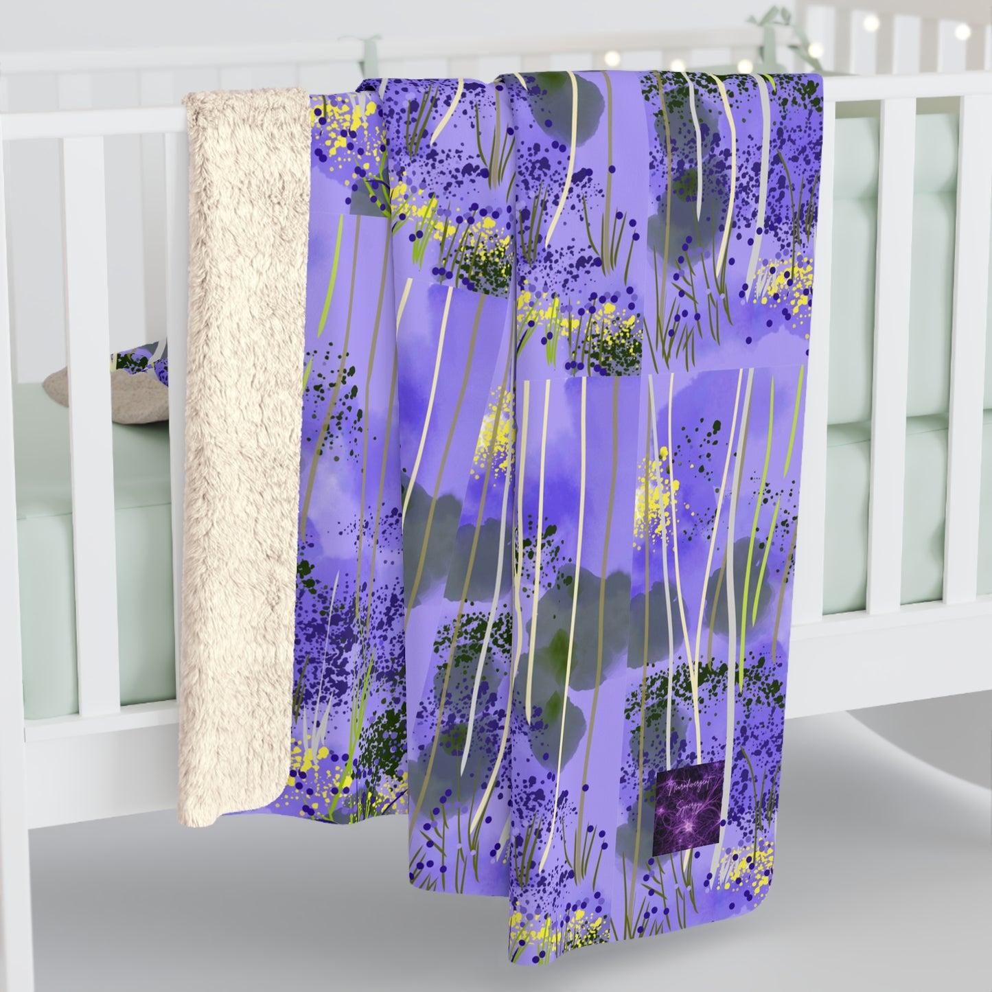 'Bluebell' by Julie Fejer Sherpa Fleece Blanket