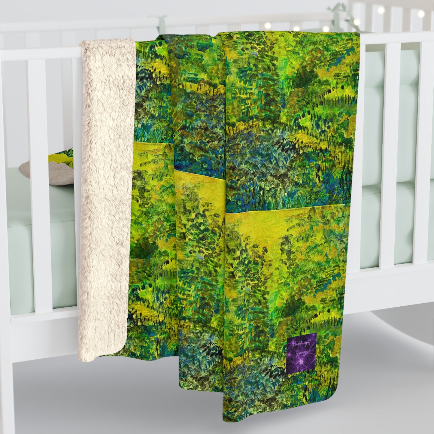 'Greens' by Julie Fejer Sherpa Fleece Blanket