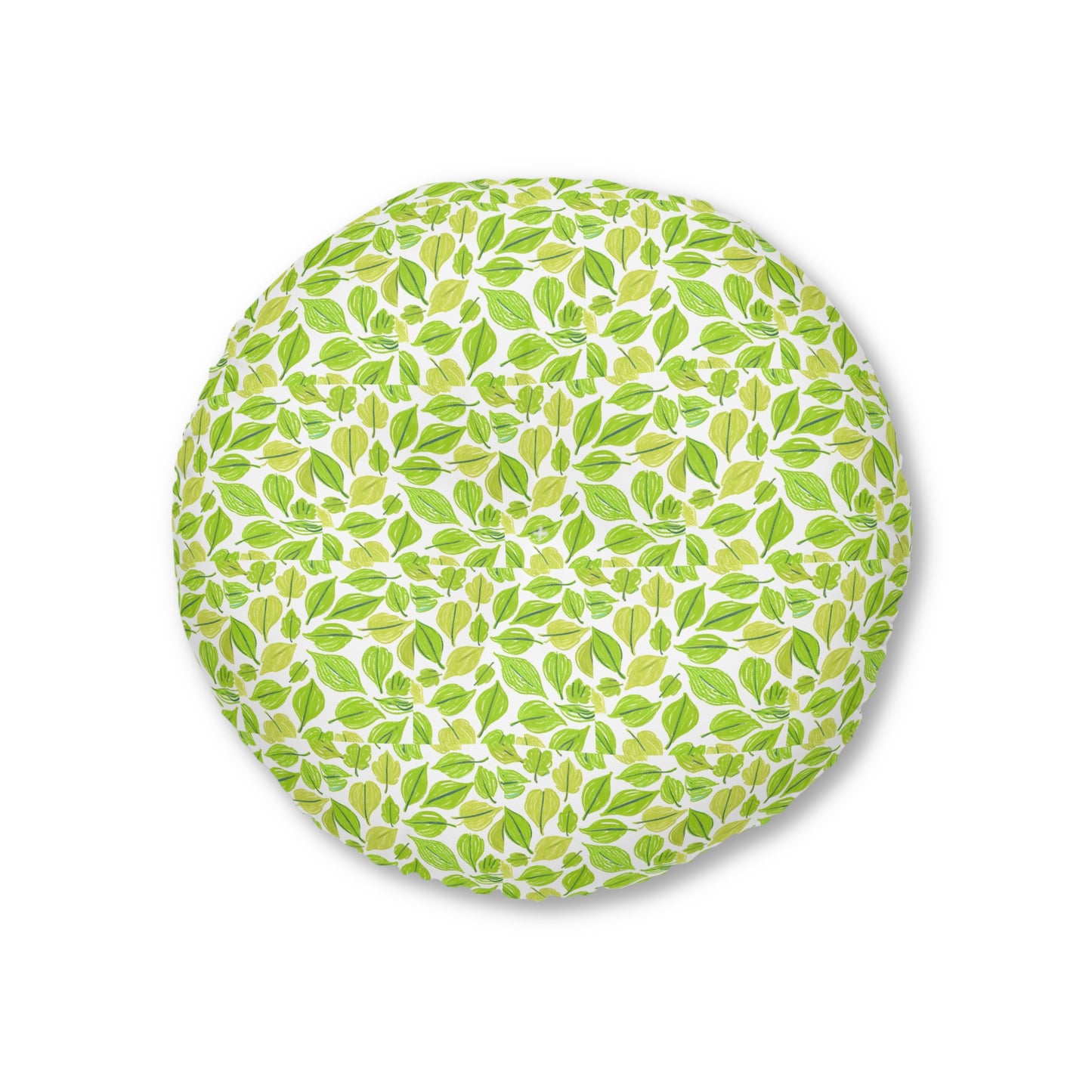 Green Leaves Tufted Floor Pillow