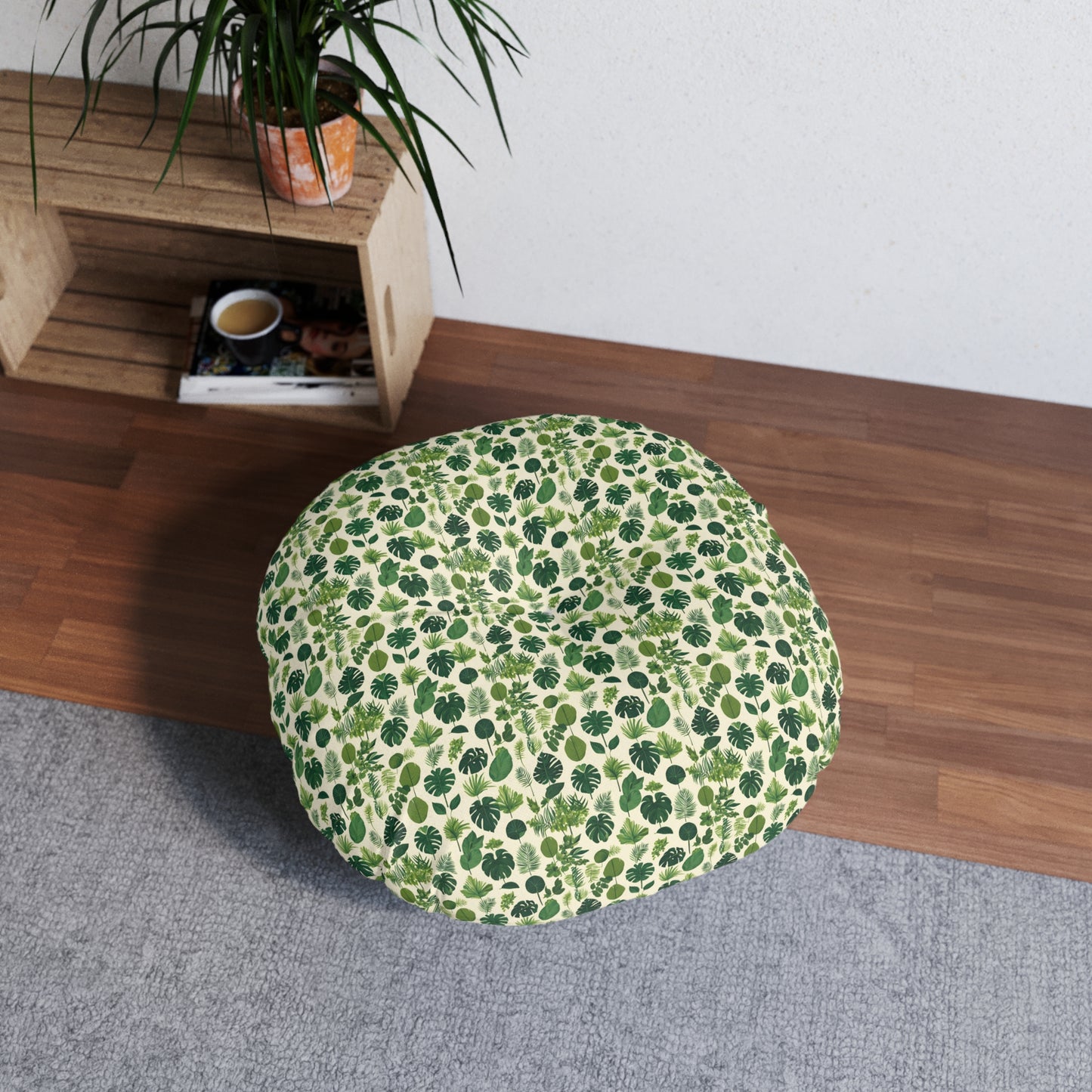 Botanical Bliss Round Tufted Floor Pillow