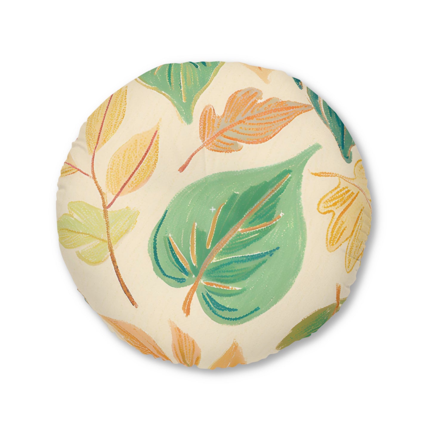 Calm Leaves Tufted Floor Pillow