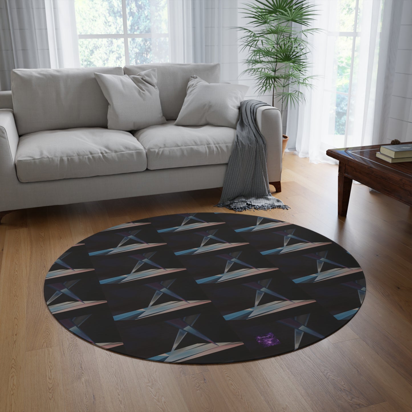 'Dance Amongst The Shadows' by Sarah Pooley Round Rug