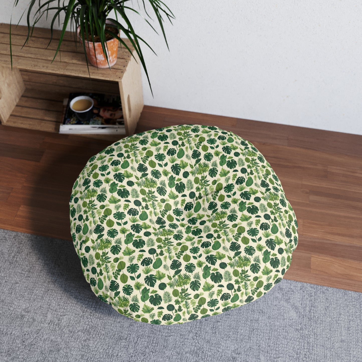 Botanical Bliss Round Tufted Floor Pillow