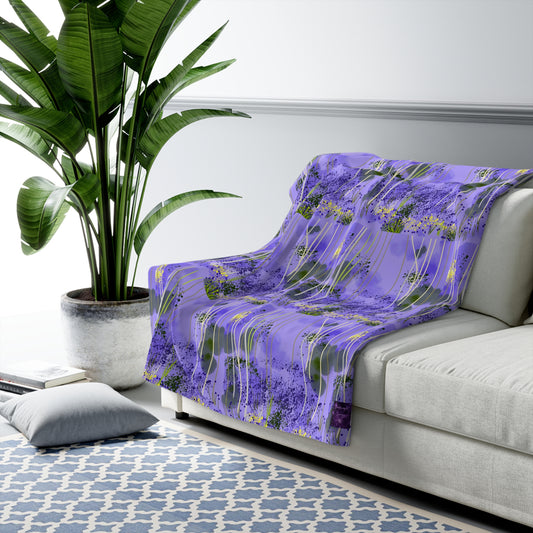 'Bluebell' by Julie Fejer Sherpa Fleece Blanket