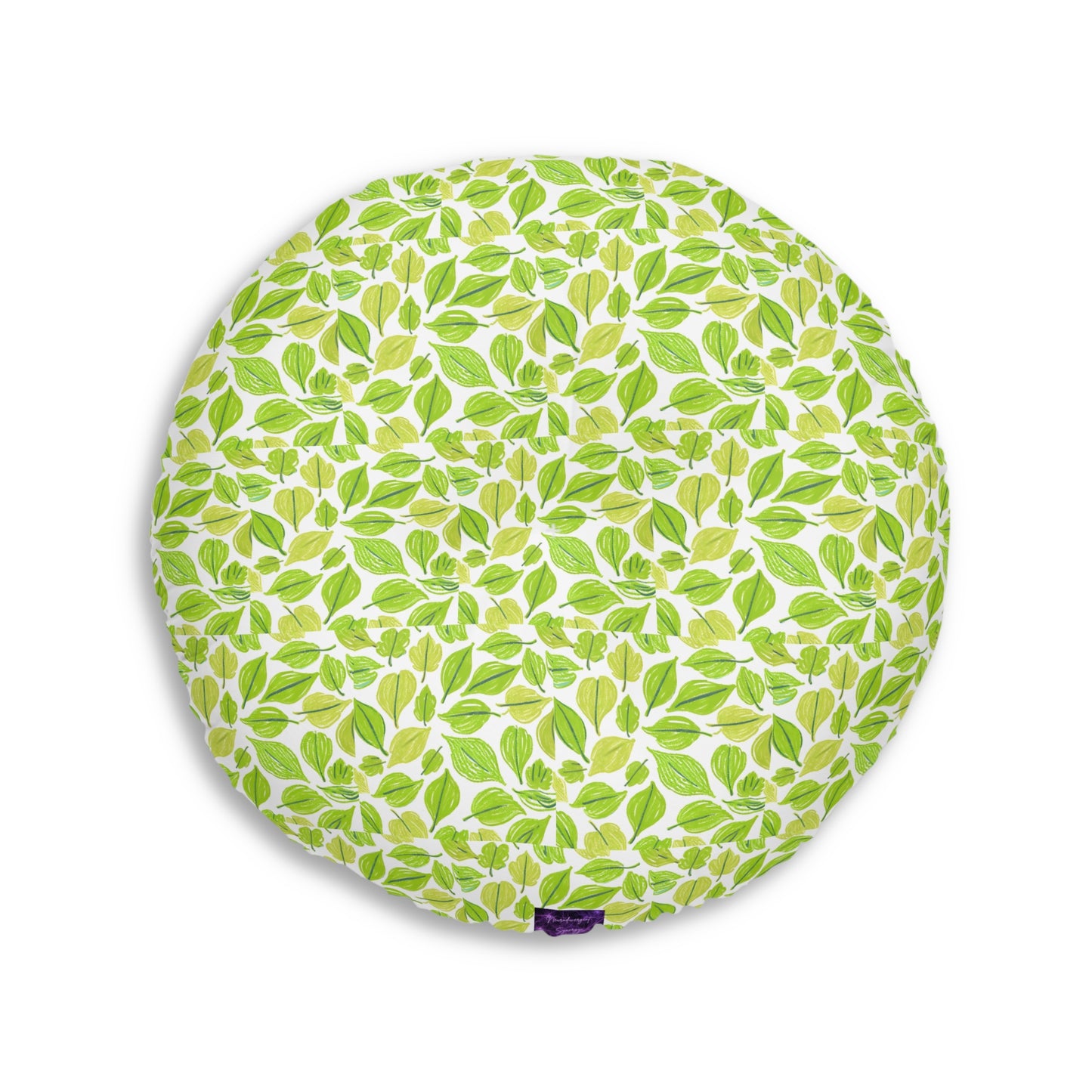 Green Leaves Tufted Floor Pillow