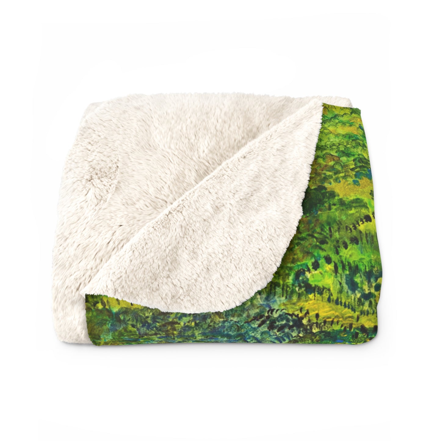 'Greens' by Julie Fejer Sherpa Fleece Blanket