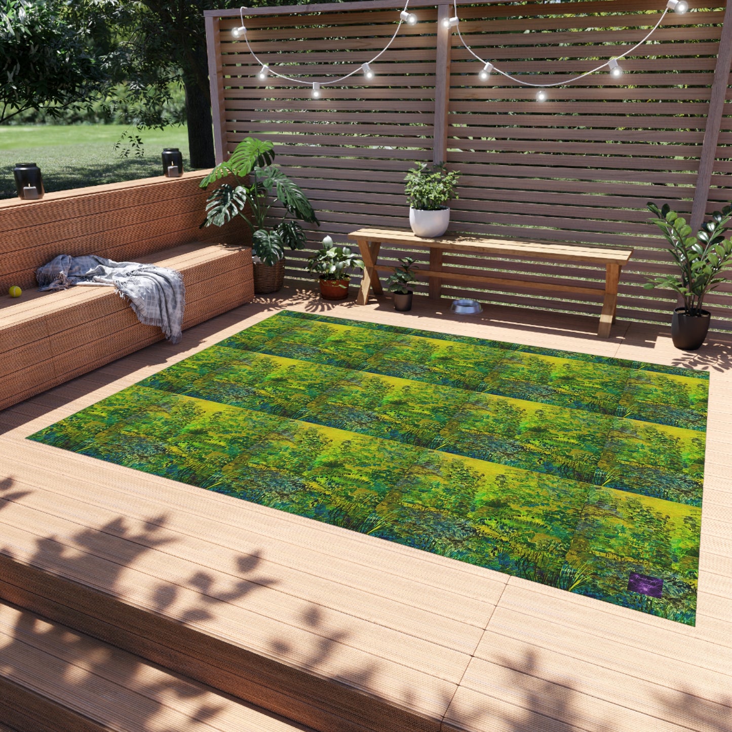 'Greens' by Julie Fejer Outdoor Rug