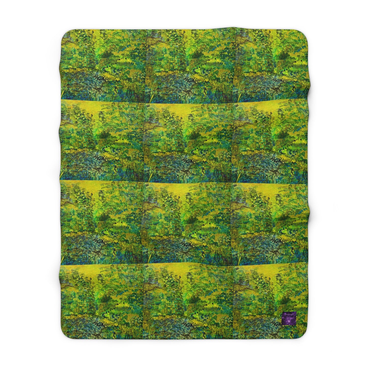 'Greens' by Julie Fejer Sherpa Fleece Blanket