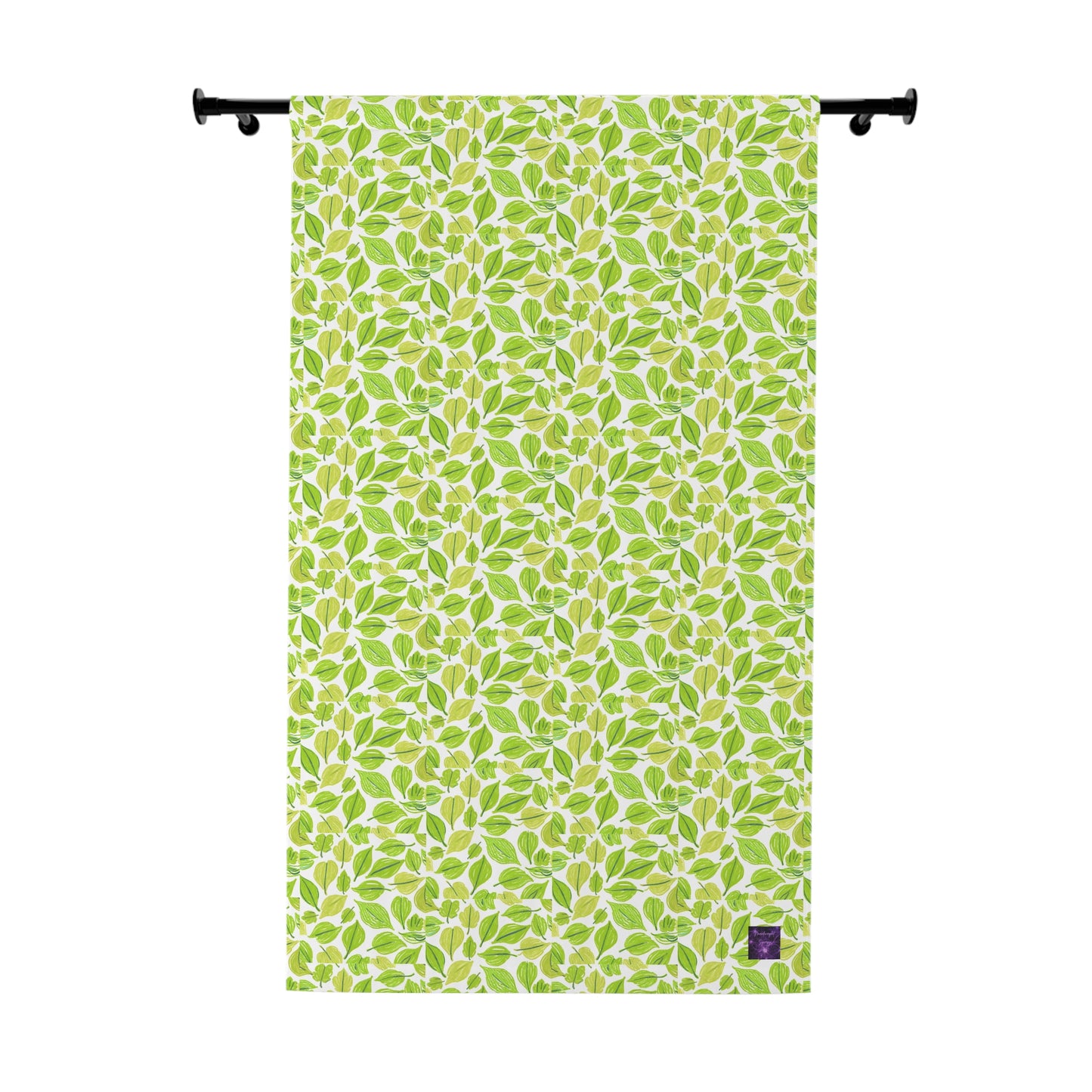 Green Leaves Window Curtains (1 Piece)