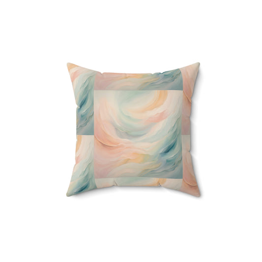 Ethereal Waves Faux Suede Square Pillow