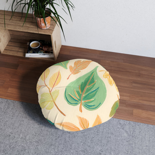 Calm Leaves Tufted Floor Pillow