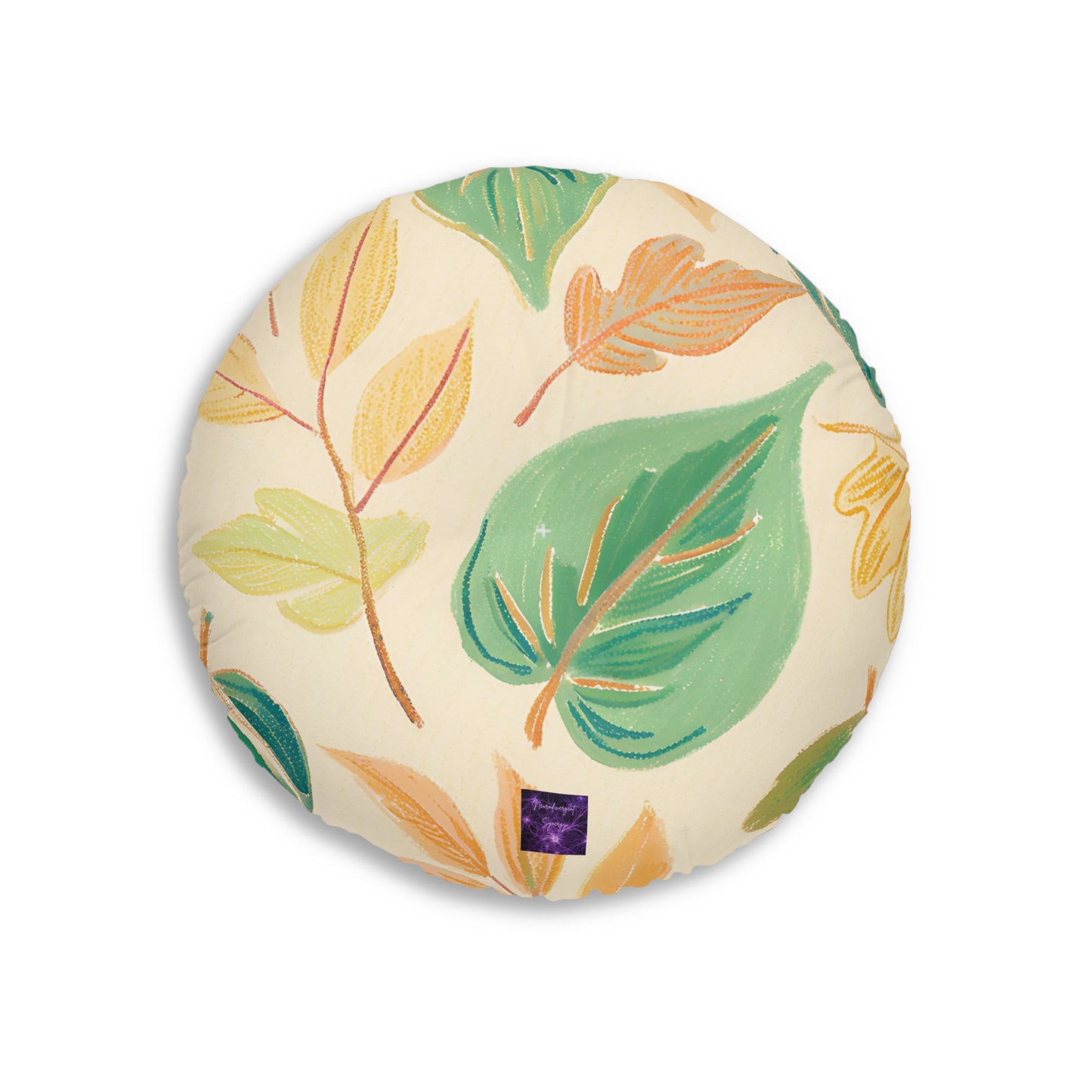 Calm Leaves Tufted Floor Pillow