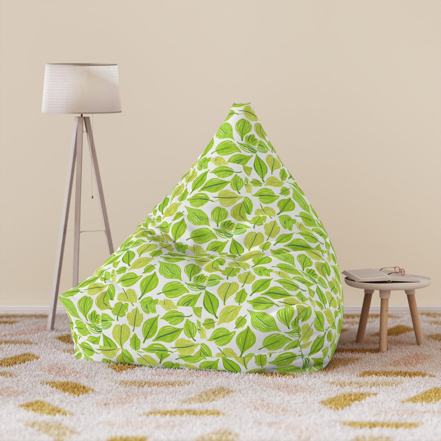 Green Leaves Bean Bag Chair Cover