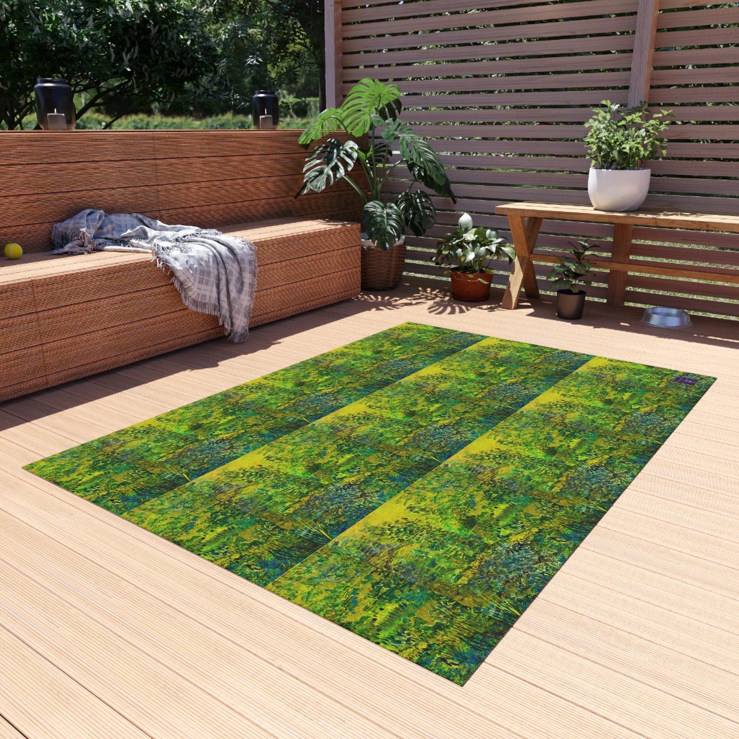 'Greens' by Julie Fejer Outdoor Rug