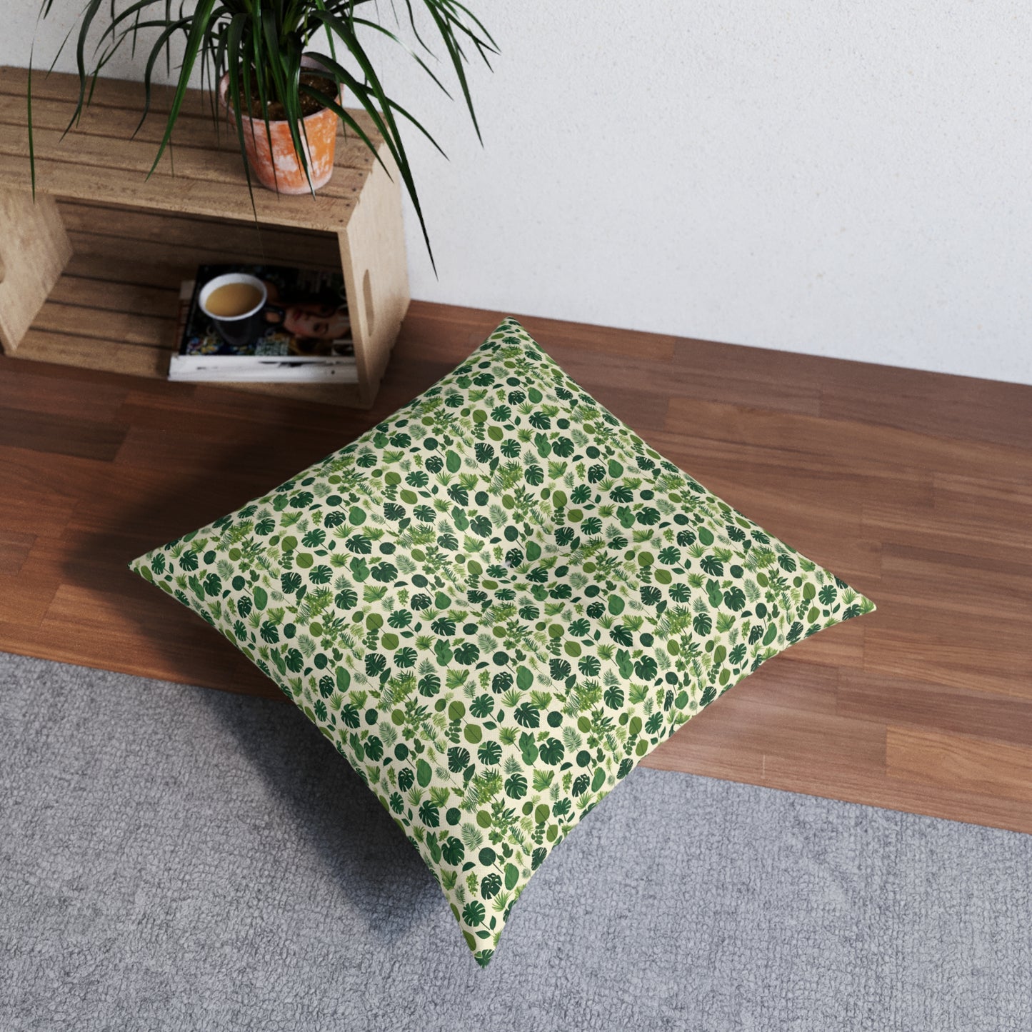 Botanical Bliss Round Tufted Floor Pillow