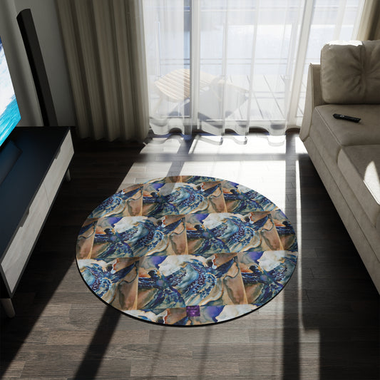 Liminal Light 1 by Helena Barbagelata Round Rug