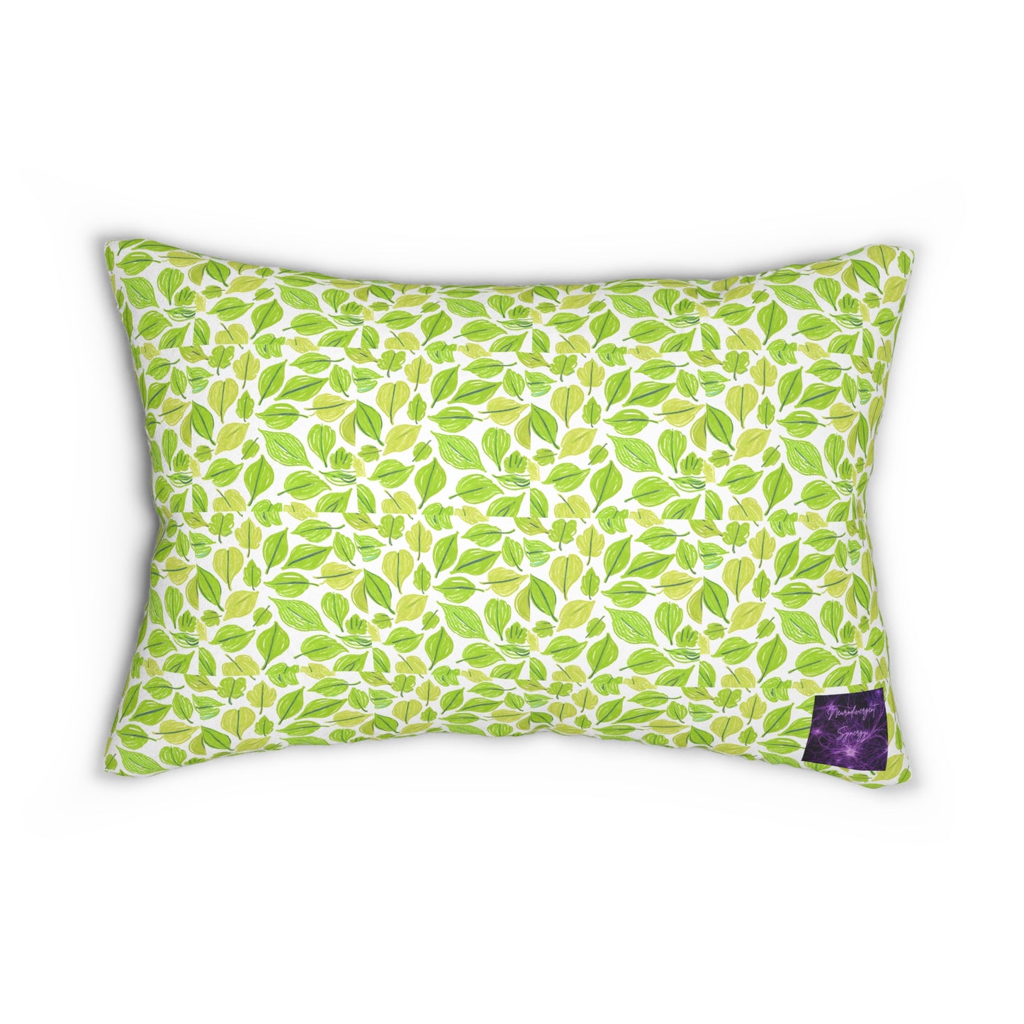 Vibrant Green Leaf Lumbar Pillow - Nature-Inspired Home Decor