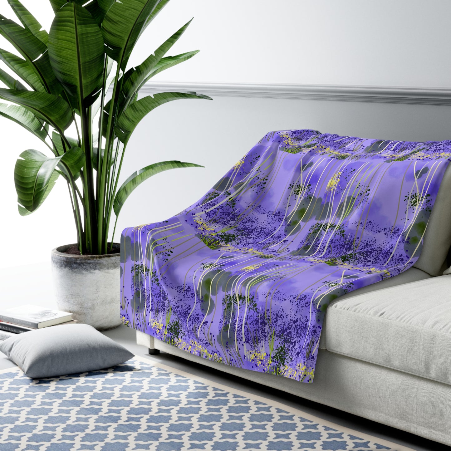 'Bluebell' by Julie Fejer Sherpa Fleece Blanket