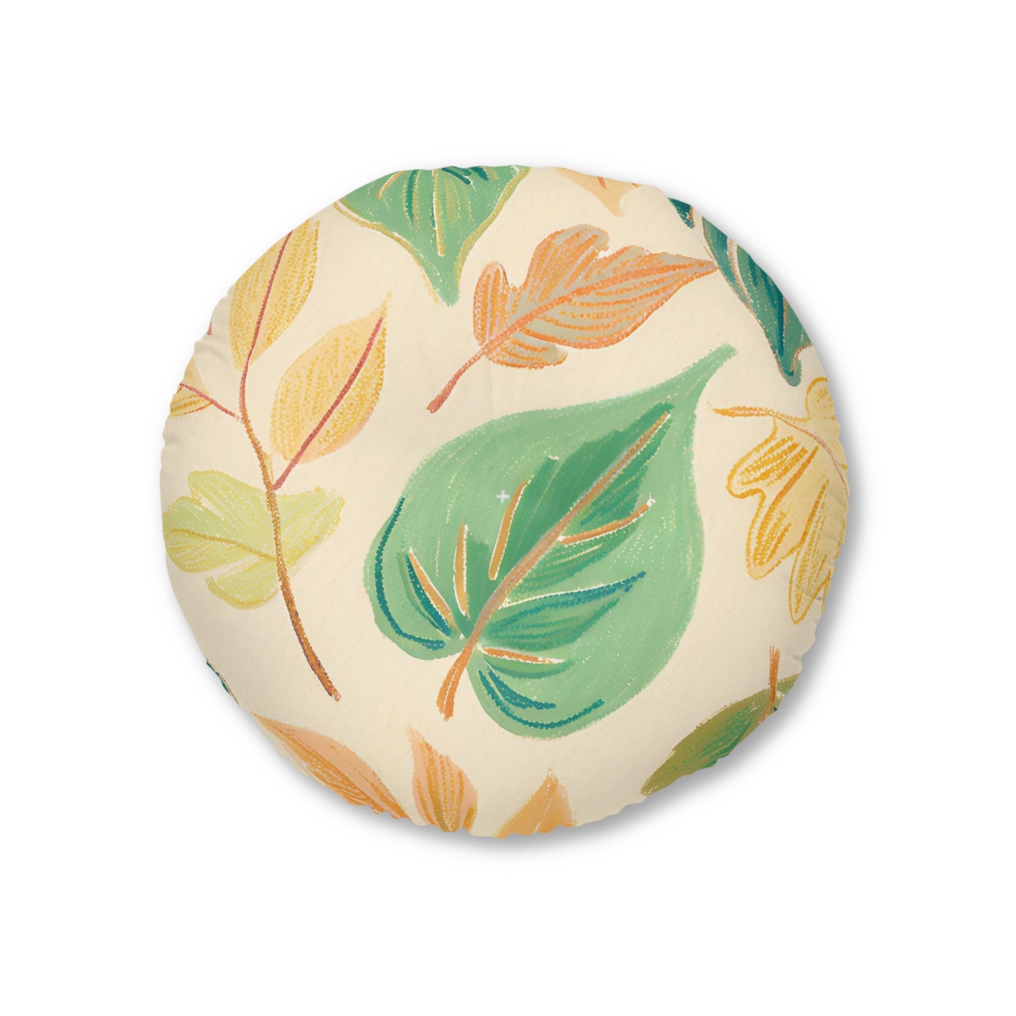 Calm Leaves Tufted Floor Pillow