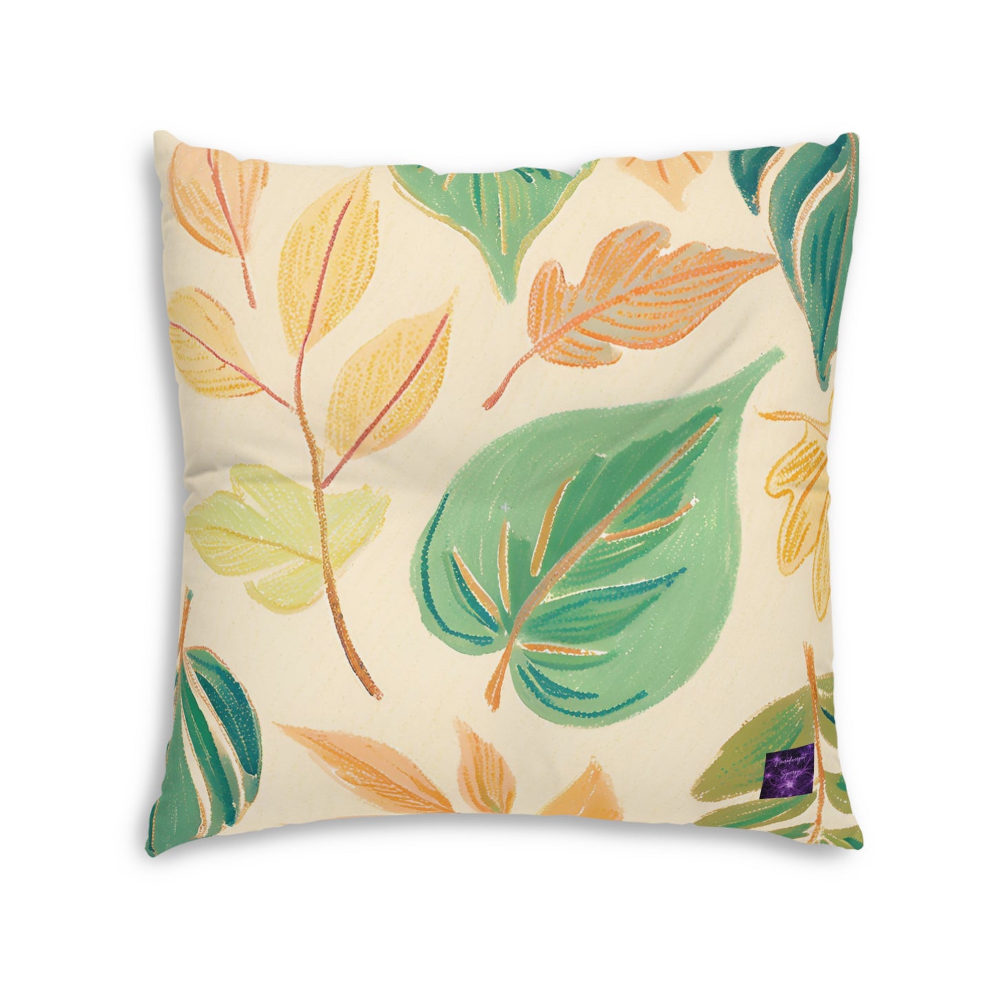 Calm Leaves Tufted Floor Pillow