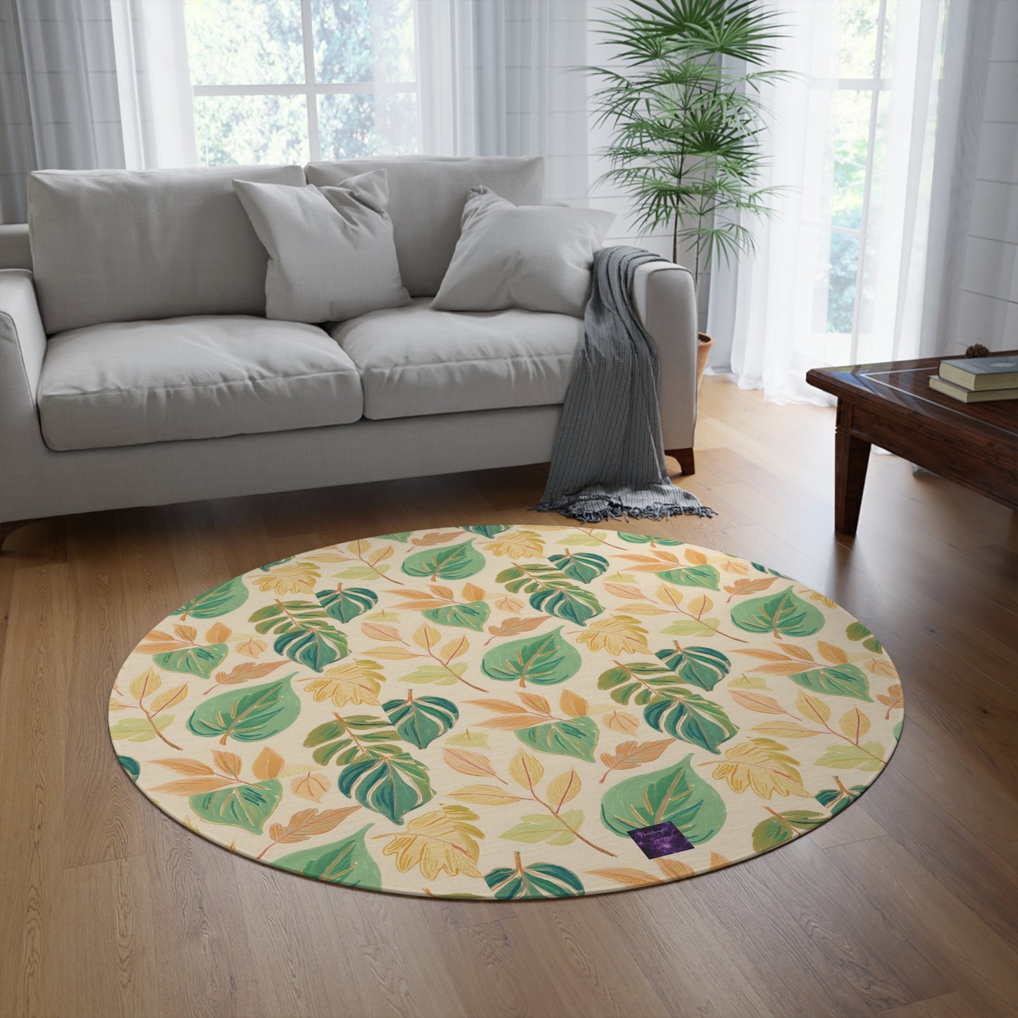 Calm Leaves Round Rug