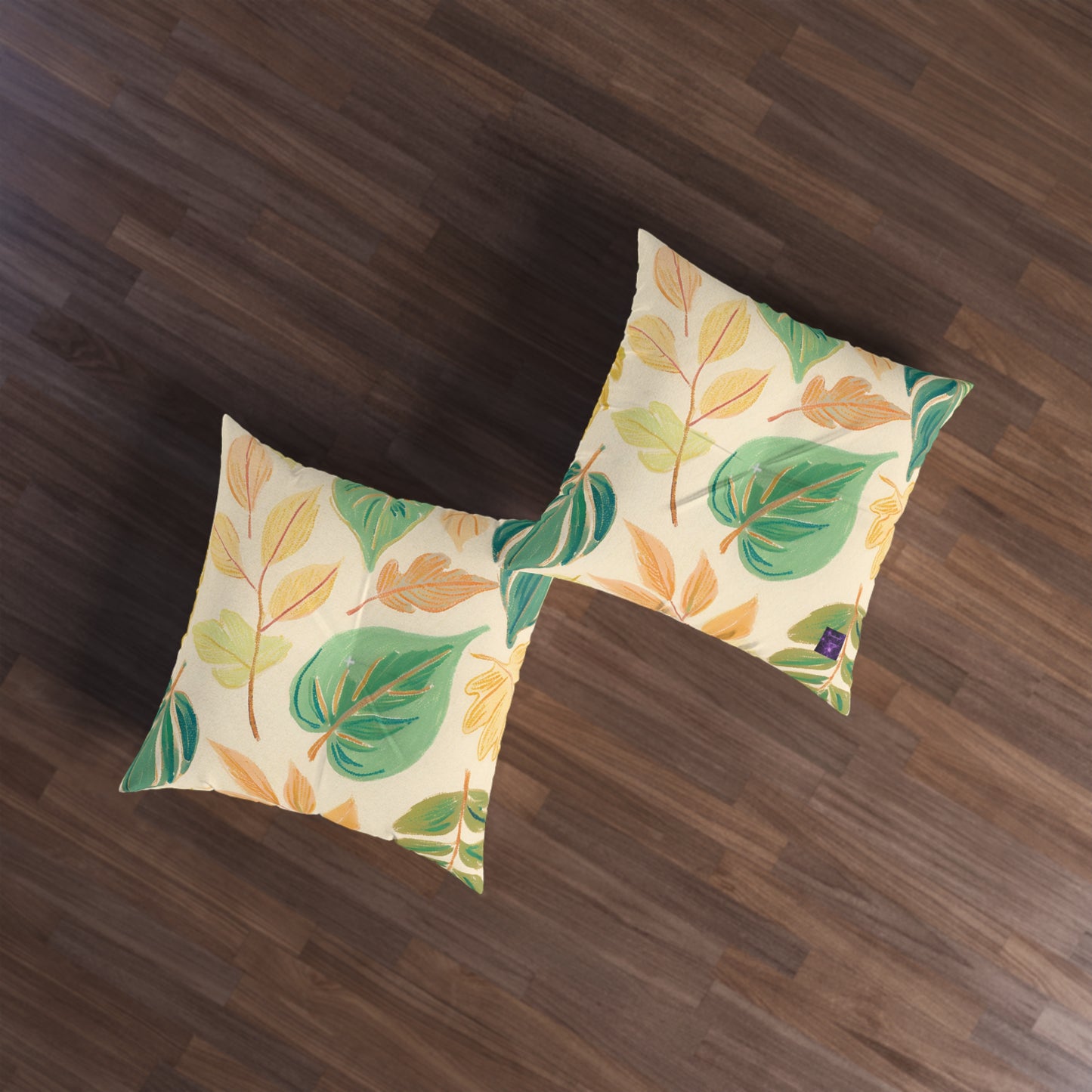 Calm Leaves Tufted Floor Pillow