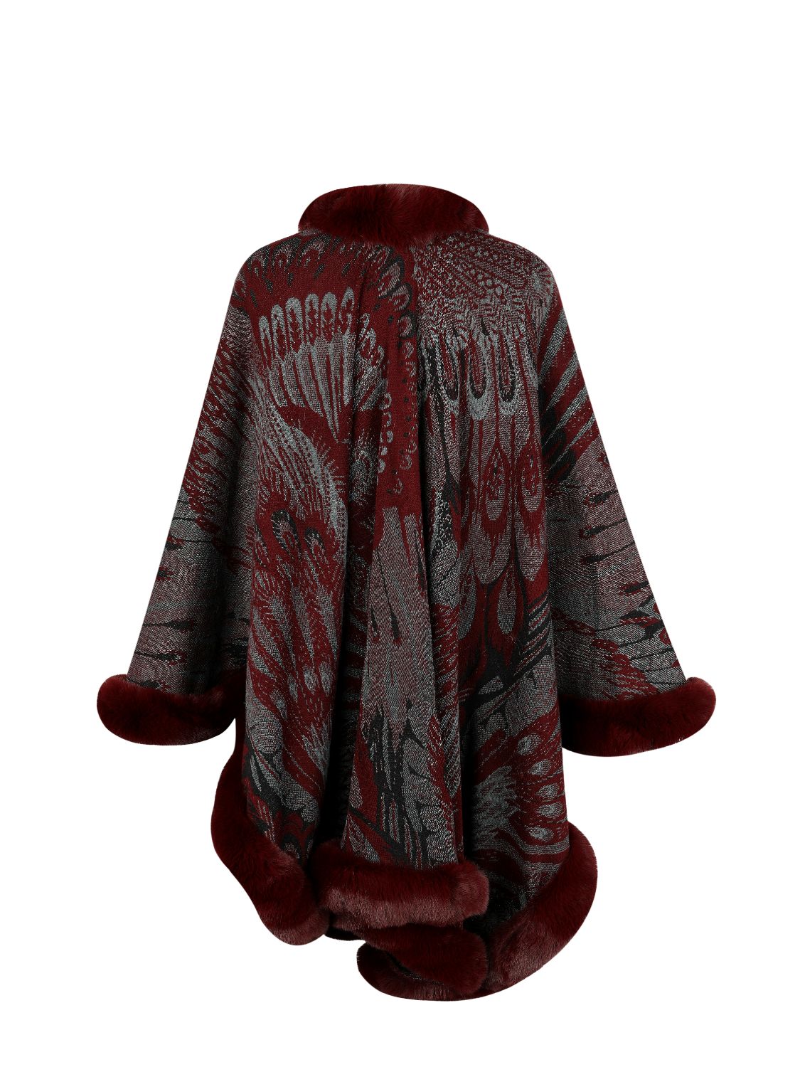 Printed Open Front Poncho