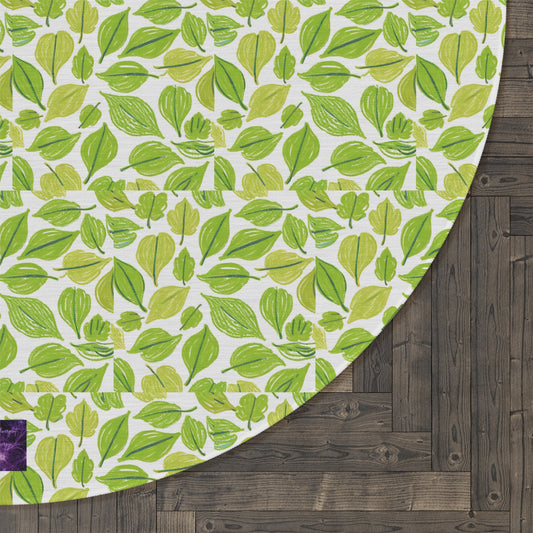 Green Leaves Round Rug