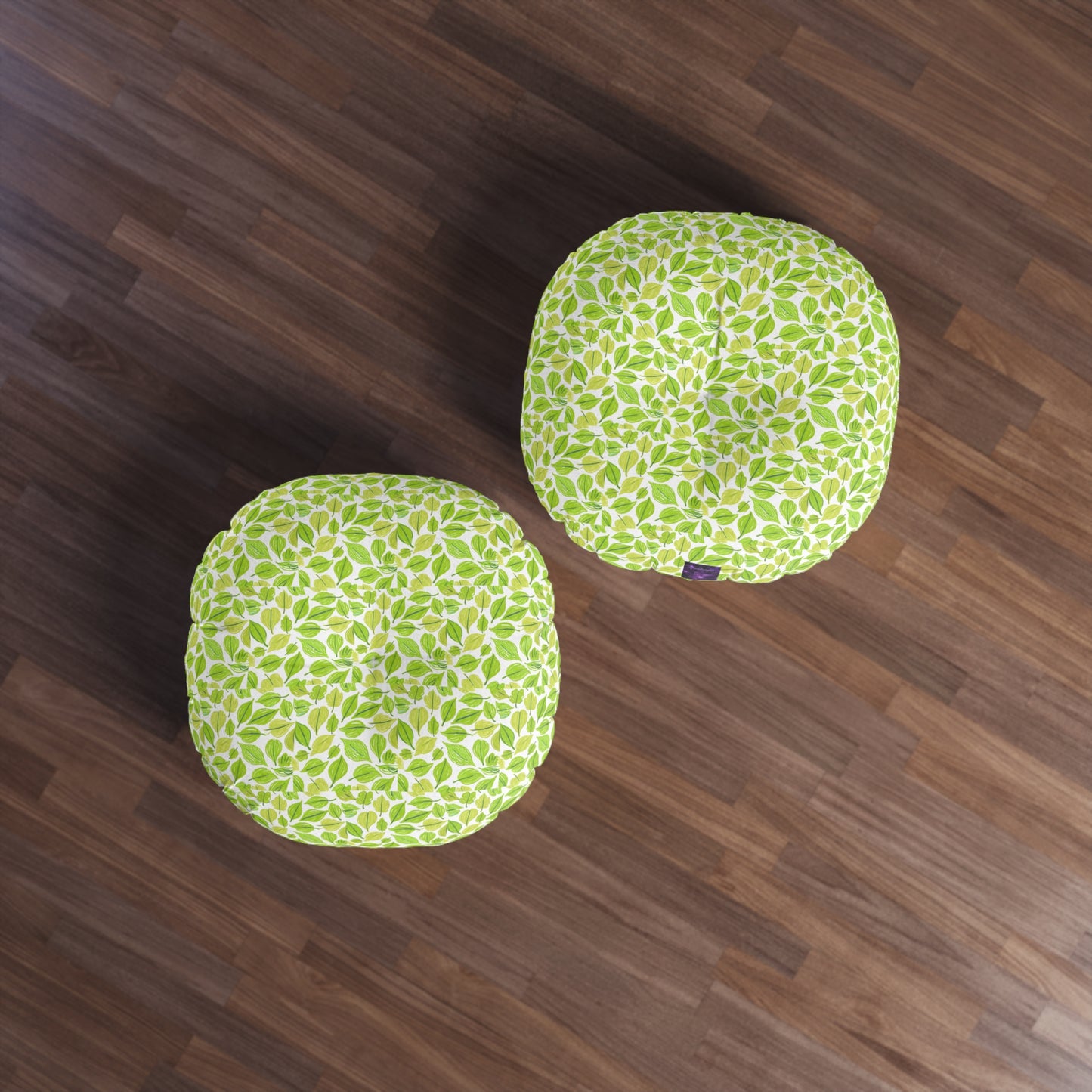 Green Leaves Tufted Floor Pillow