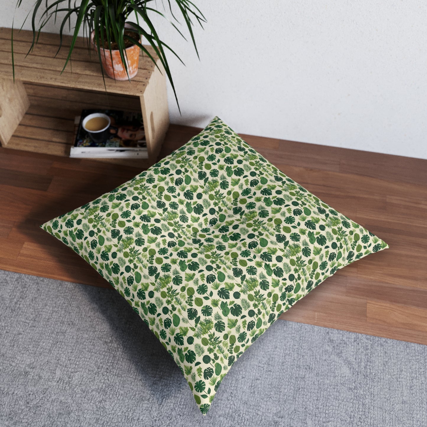 Botanical Bliss Round Tufted Floor Pillow