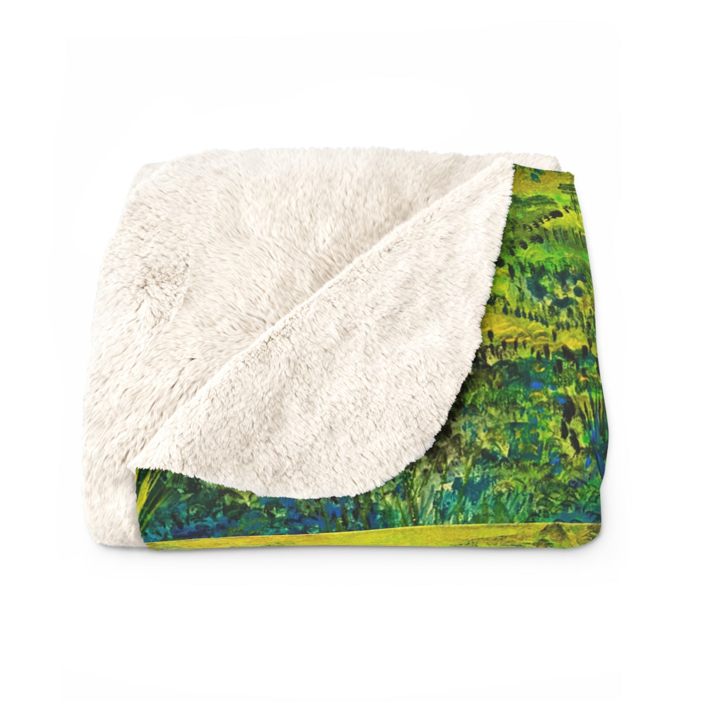 'Greens' by Julie Fejer Sherpa Fleece Blanket